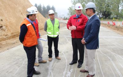 Seremi MOP inspecciona reinicio de trabajos en Variante Lirquén Quebrada Honda en Ruta 150